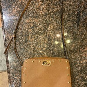Michael Kors Tan Crossbody Bag with Gold Accents